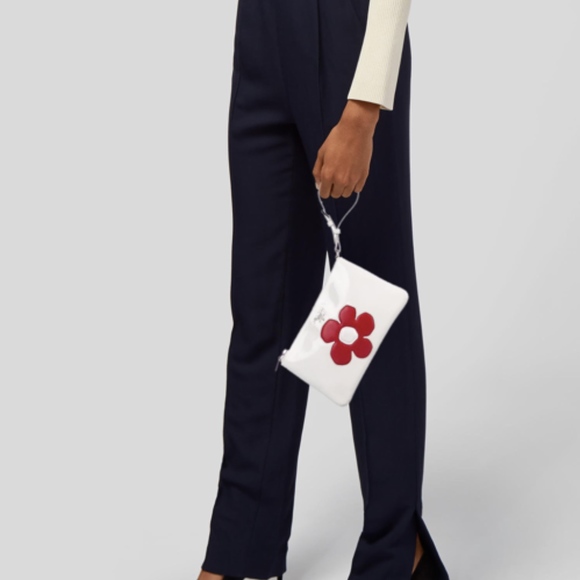 Prada Handbags - PRADA SPAZZOLATO FLOWER CLUTCH WRISTLET